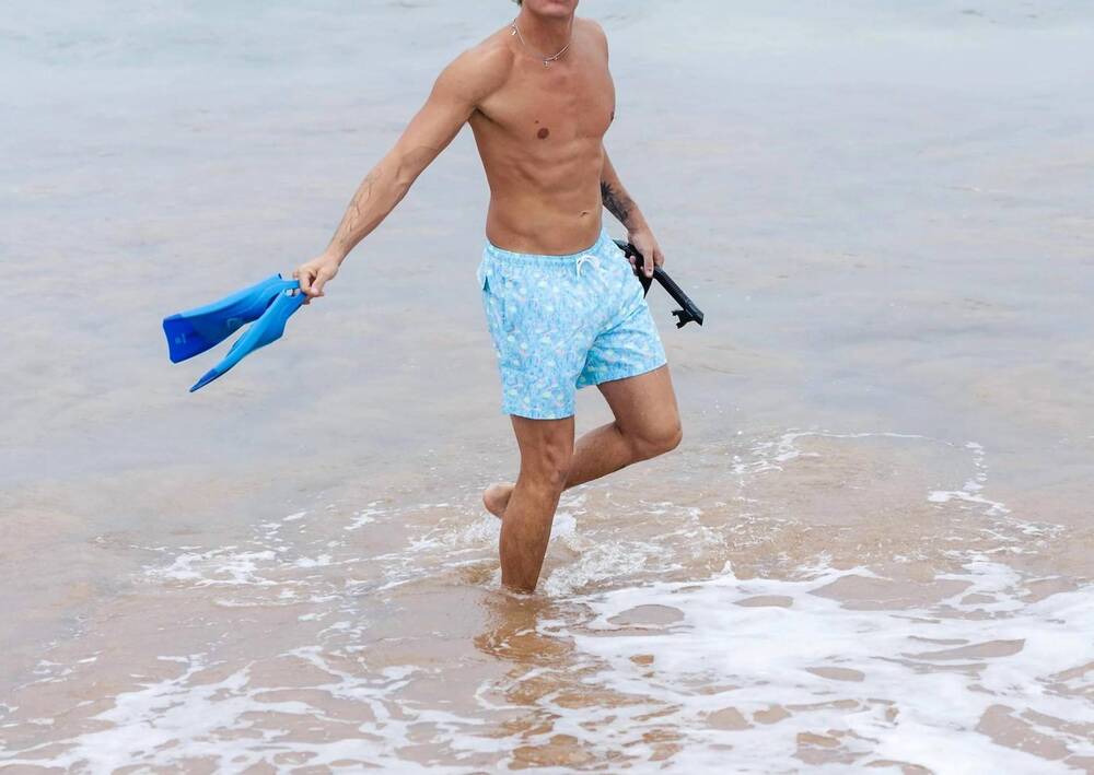 NEW BERMIES light swim trunks in golf floral